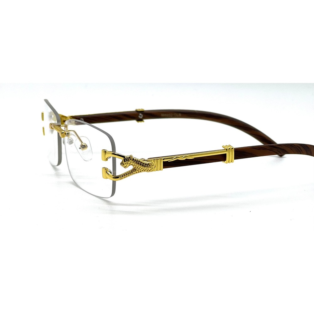 Men Sunglasses Hip Hop Clear Lens Gold Frame Luxury Retro Shades‎ Metal Lentes - Picture 4 of 5